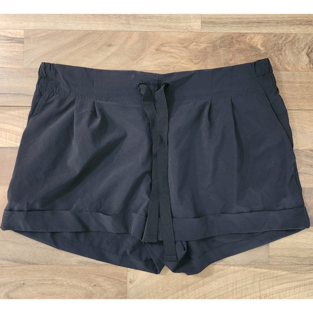 Lululemon Spring Break Away Shorts II Black Swift Ultra UPF50 Wicking Sz 10 Euc